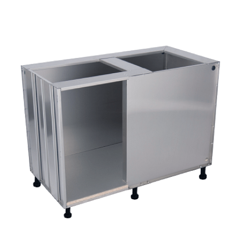 stainless steel modular kitchen- blind corner cabinets
